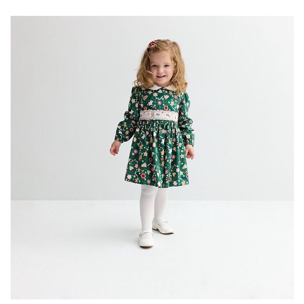 Bonnie Jean Gingerbread Smocking Dress